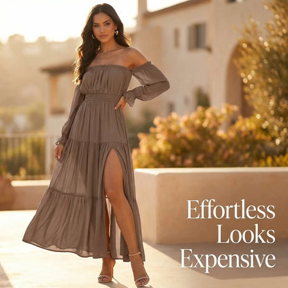 Nexure™ Off Shoulder Spring Maxi Dress